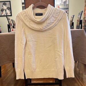Jones New York Elegant Cream Cowl Neck Sweater